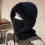 Couvre-chef confortable tricoté à capuche, coupe-vent et-Gris 3