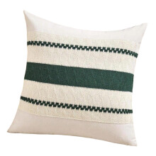 Housse de coussin bohème en lin et coton-Vert de Noël 45x45cm
