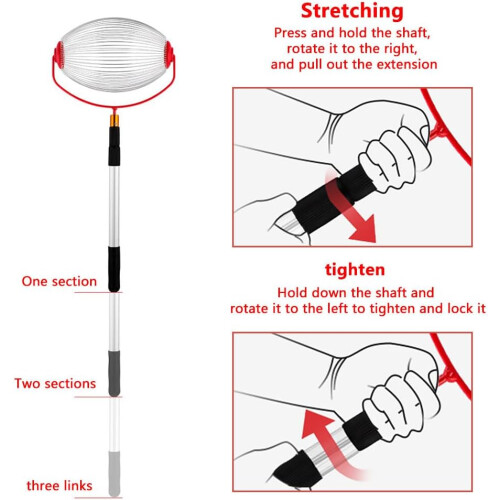 Nut Picker with Adjustable Telescopic Handle for Easy Walnut and Apple Harvesting Without Bending 2