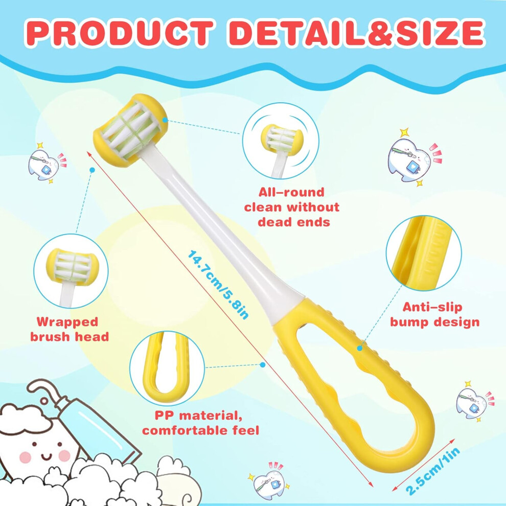 Comprehensive Oral Care Solution For Your Child, Three Sided Toothbrush Offers Gentle Clean Teeth Experience, Soft Bristle Ensures Sensitive Teeth