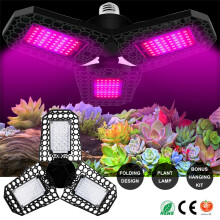 Luminária de garagem com sensor de movimento, lâmpada LED de espectro completo com luz quente para cultivo, lâmpada LED de alta luminosidade para