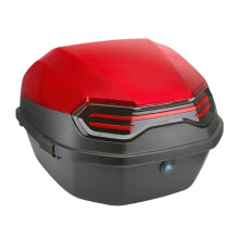 Bright Red Large Capacity Waterproof Motorcycle Box Tail Case for Helmet Scooter Electric Bike