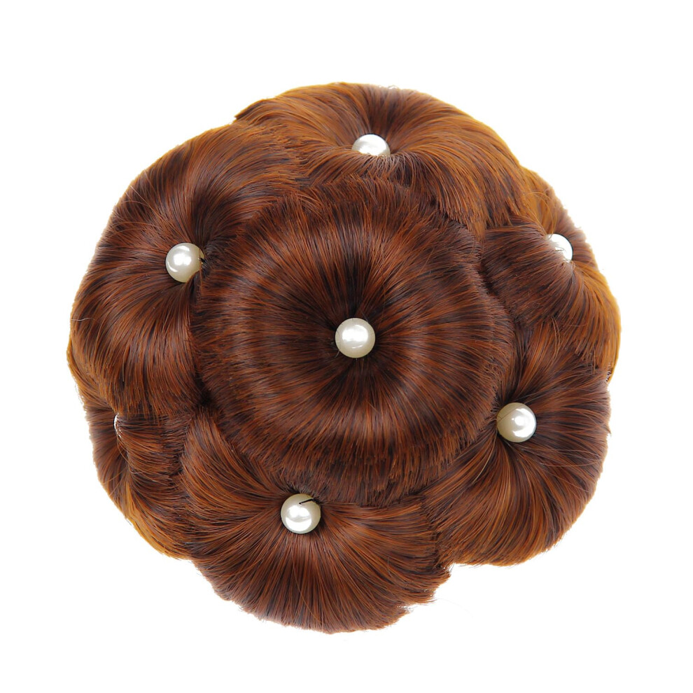 Unisex Synthetic Fiber Chignon Hair Flowers Clipin Bun Curly Chignon Hairpiece Model K