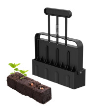 Soil Block Maker with Ergonomic NonSlip Handle, 4 Cell Seed Blocker for Garden Seedlings