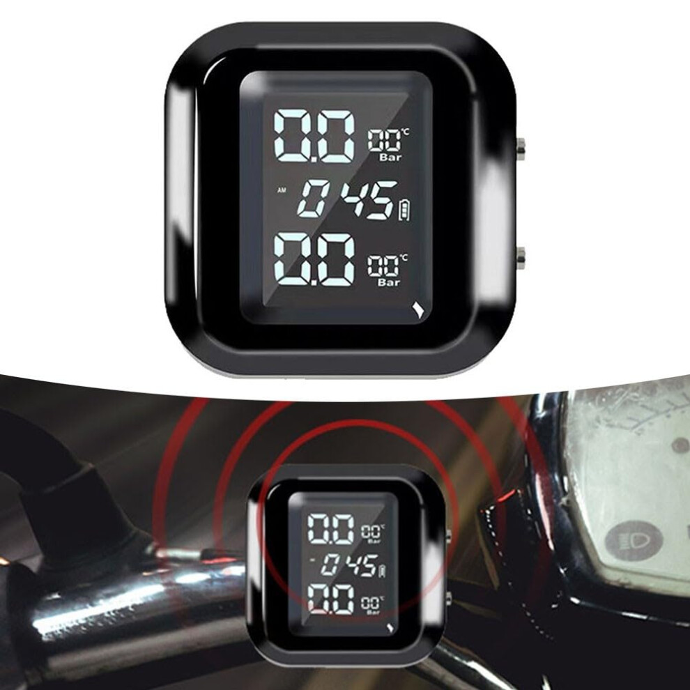 Motorcycle Tire Pressure Monitoring System With Realtime Lcd Display And Instant Tire Alerts 9426802457551