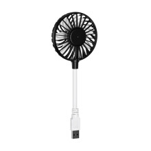 USB Portable Fan 360 Rotation Quiet Mini Desk Fan for Office Camping Power Bank Laptop Black