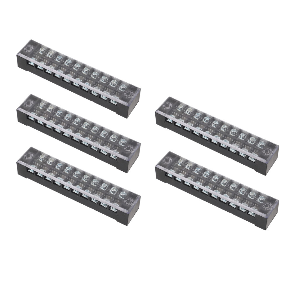 Terminal Strip Connector 5 Sets 10 Positions 15A 600V Dual Row Screw 9381369751569