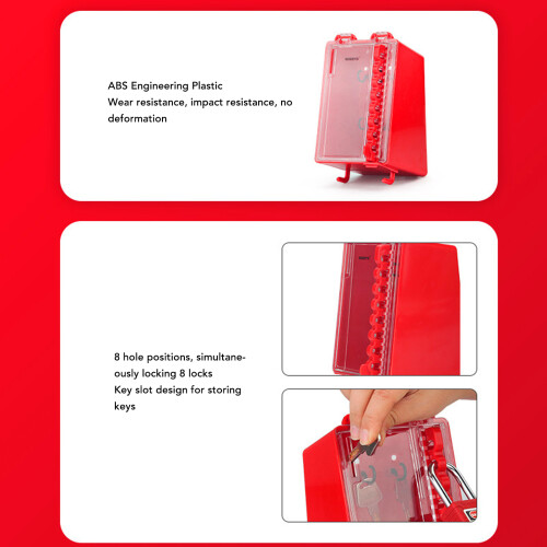 8 Hole Wall Mount Lock Box with Transparent Panel for Keys and Combo Storage 2