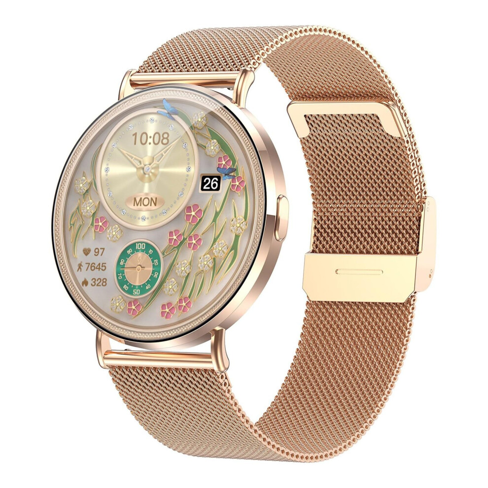 Outdoor Smartwatch 1.32Inch Ultrathin 3D Dial Heart Rate Blood Oxygen Sleep Monitoring Calls For Women Android Ios Gold 9426802462296