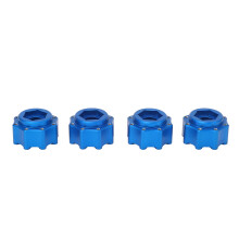 RC-Aluminiumlegierung 17mm Sechskant Adapter, 4 Stück, fein bearbeitet, 3,8 Zoll Reifen Getriebe, Blau