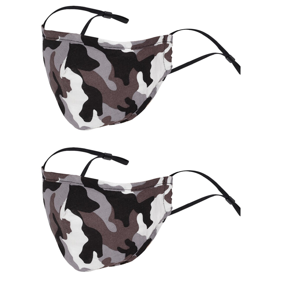 Comfortable Fit Face Masks with Nose Bridge, Washable Reusable Fabric Mask with Adjustable Velcro Sides and Ear Flaps, Windproof Dustproof Protection