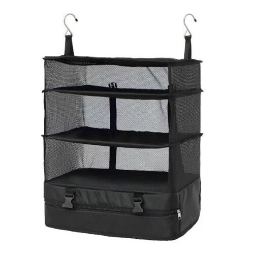 Organizer portatile da appendere per l'armadio da viaggio, multifunzionale per ottimizzare lo spazio e risparmiare tempo, pieghevole e comprimibile