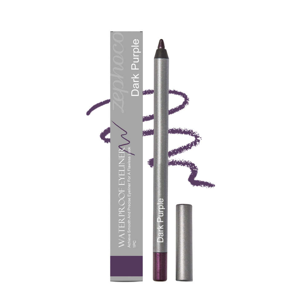 Purple (1 Pc, Deep ) Zephoco Smooth Eyeliner Gel Pen Series Naturally Contouring And Silky-Smooth Makeup Eyeliner Gel Pen