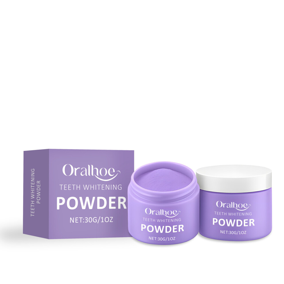 Purple (30G) Oralhoe Cleansing Tooth Powder Fine Powder Gently Cares For Teeth And Cleans Teeth Stains And Odor