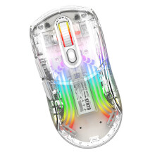 Souris de jeu sans fil XYH20, 2400 DPI, batterie rechargeable de 500 mAh, RGB, noire/blanche