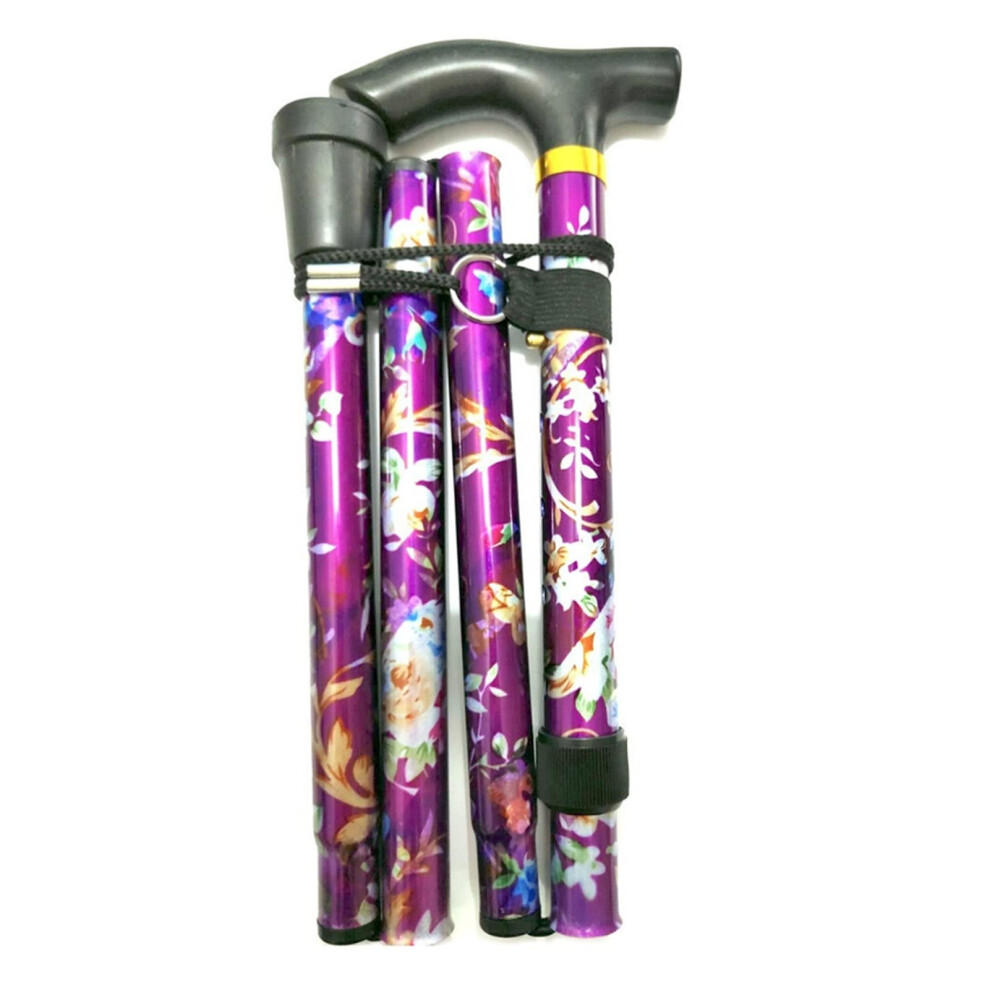 Folding Walking Stick Height Adjustable Lightweight Cane for Seniors with Telescopic Design