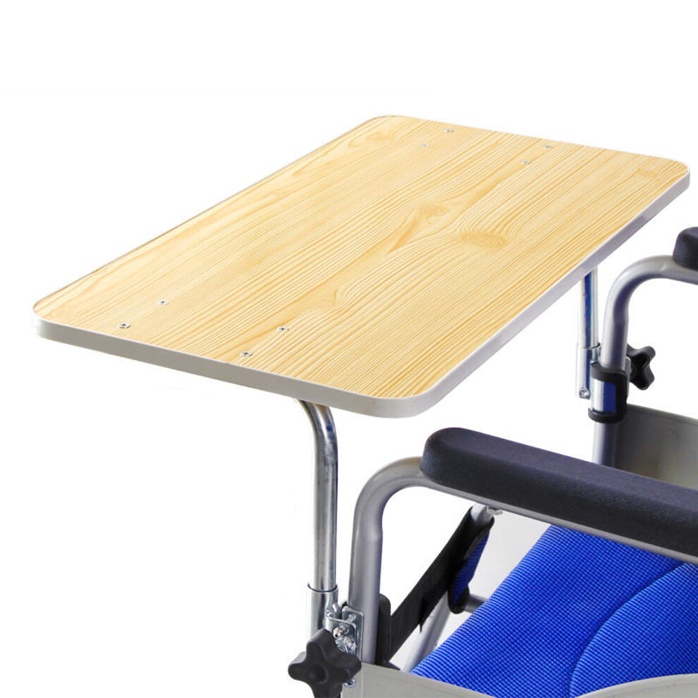 Wheelchair Tray with Detachable Wooden Design, Adjustable Mounting for Eating and Writing