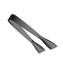 Practical Stainless Steel Tongs Ergonomic Grip Ice Cubes-Black
