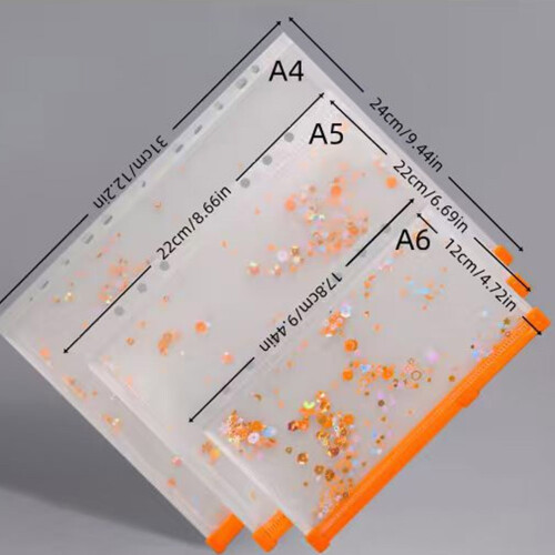 Pochettes pour documents transparentes scintillantes, avec-A5. 1