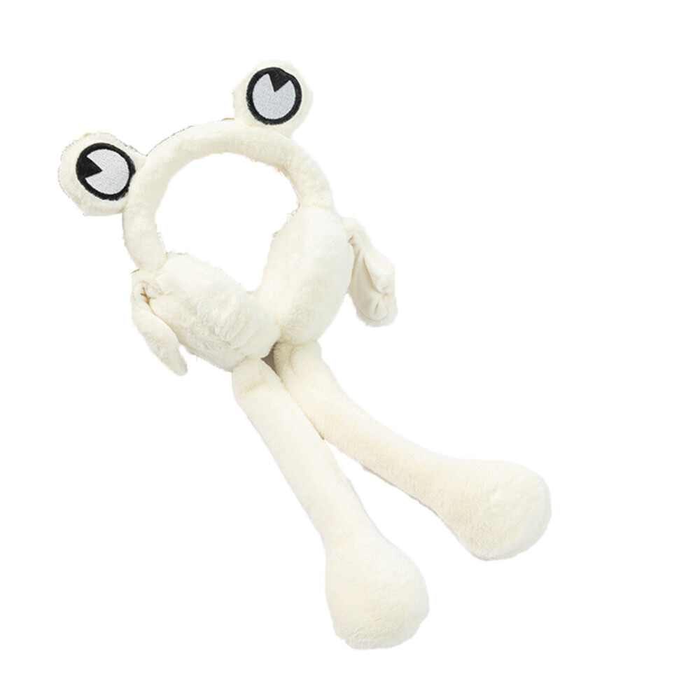 Cute Plush Ear Warmer with Moving Jumping Ears, Faux Fur Earmuff for Kids and Adults, Unisex Winter Earmuffs with Airbag Mechanism for Christmas Party