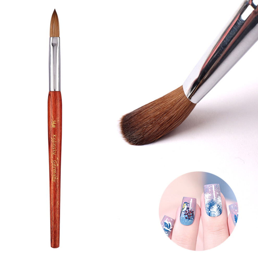 Red Professional Nail Brushes For Nail Art, Acrylic Nail Brush, Kolinsky Sable Wood Handle, Flexible And Soft Brush Hairs, Fine Point Design, Sharp