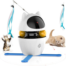 Pet Play Revolution, 4-in-1 interactief kattenspeelgoed, combineert een kattenveerspeeltje, een kattenbal, een lichtgevend kattenspeeltje en een