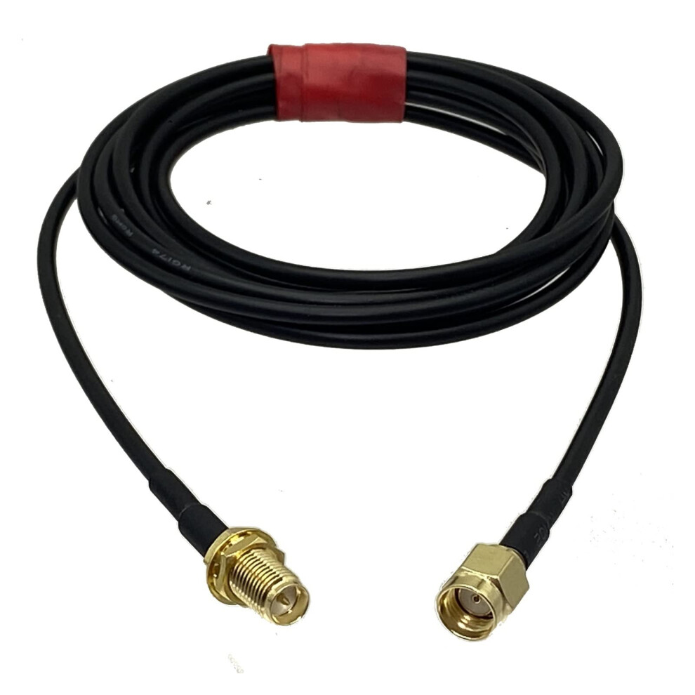 Rp Sma Male To Female Rg174 Coaxial Extension Cable 30Cm With Secure Bulkhead Mount 9426802466034