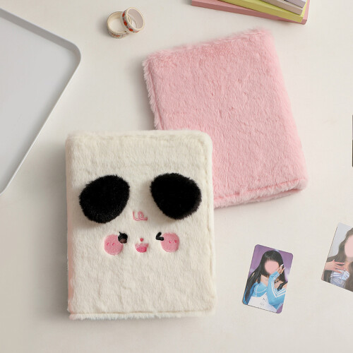 Embroidered Plusher Card Organizers 4 Grids Design-pink kitten 1