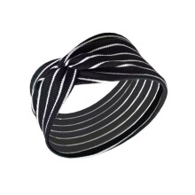 Elastic Hairband Fashionable Stripy Print Sports-Black CO