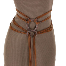 Unisex Medieval Costume Accessory Flexible Waistband-brown
