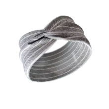 Stylish Stripy Print Elastic Hairband For Sports Yoga-Gray CO