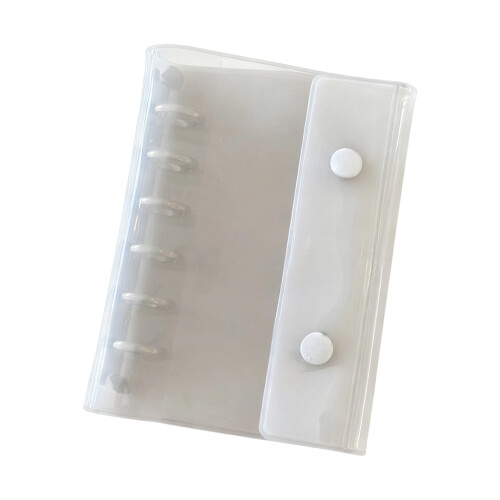 Removable Rings Binder A7 Notebook Smooth Writing-Milky white