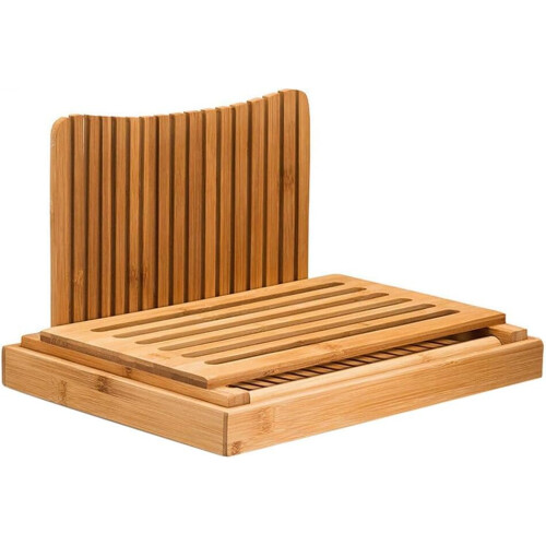 Adjustable Bamboo Bread Slicer Board with Stable Flat Bottom for Easy Homemade Bread Cutting 2
