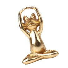 Thème de méditation grenouilles dorées, Sculpture en résine,-C