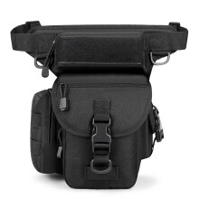Waterproof Motorcycle Leg and Saddle Bag with Tactical Nylon Design for Rider Travel – Black