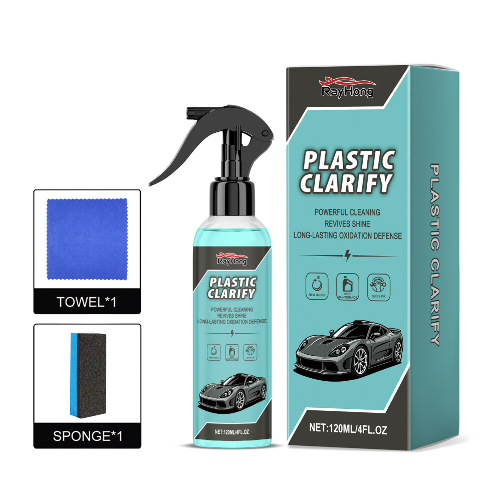 (120Ml Set) Rayhong Auto Plastic Renovation Spray Car Maintenance Cleaning Renovation New Bright Crystal Coating Coating Agent 6921940605442