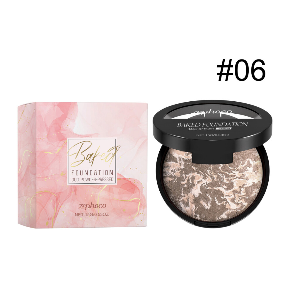 (15g, #06) Concealer powder, lightweight, fine-fitting, matte finish, portable concealer powder for makeup touch-up
