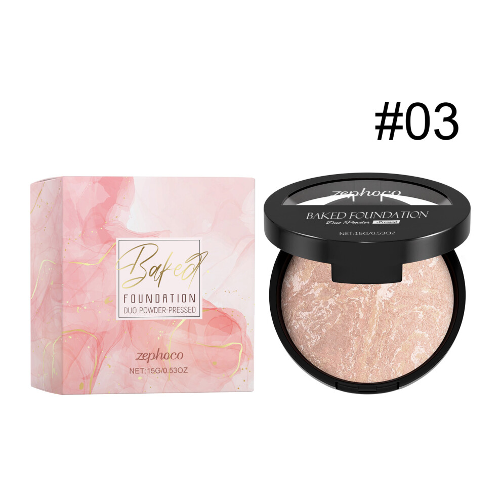 (15g, #03) Concealer powder, lightweight, fine-fitting, matte finish, portable concealer powder for makeup touch-up