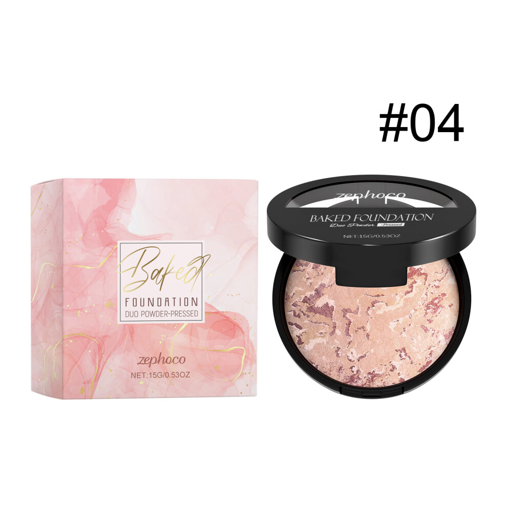 (15g, #04) Concealer powder, lightweight, fine-fitting, matte finish, portable concealer powder for makeup touch-up
