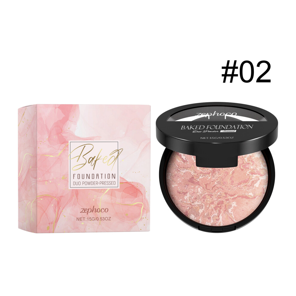 (15g, #02) Concealer powder, lightweight, fine-fitting, matte finish, portable concealer powder for makeup touch-up