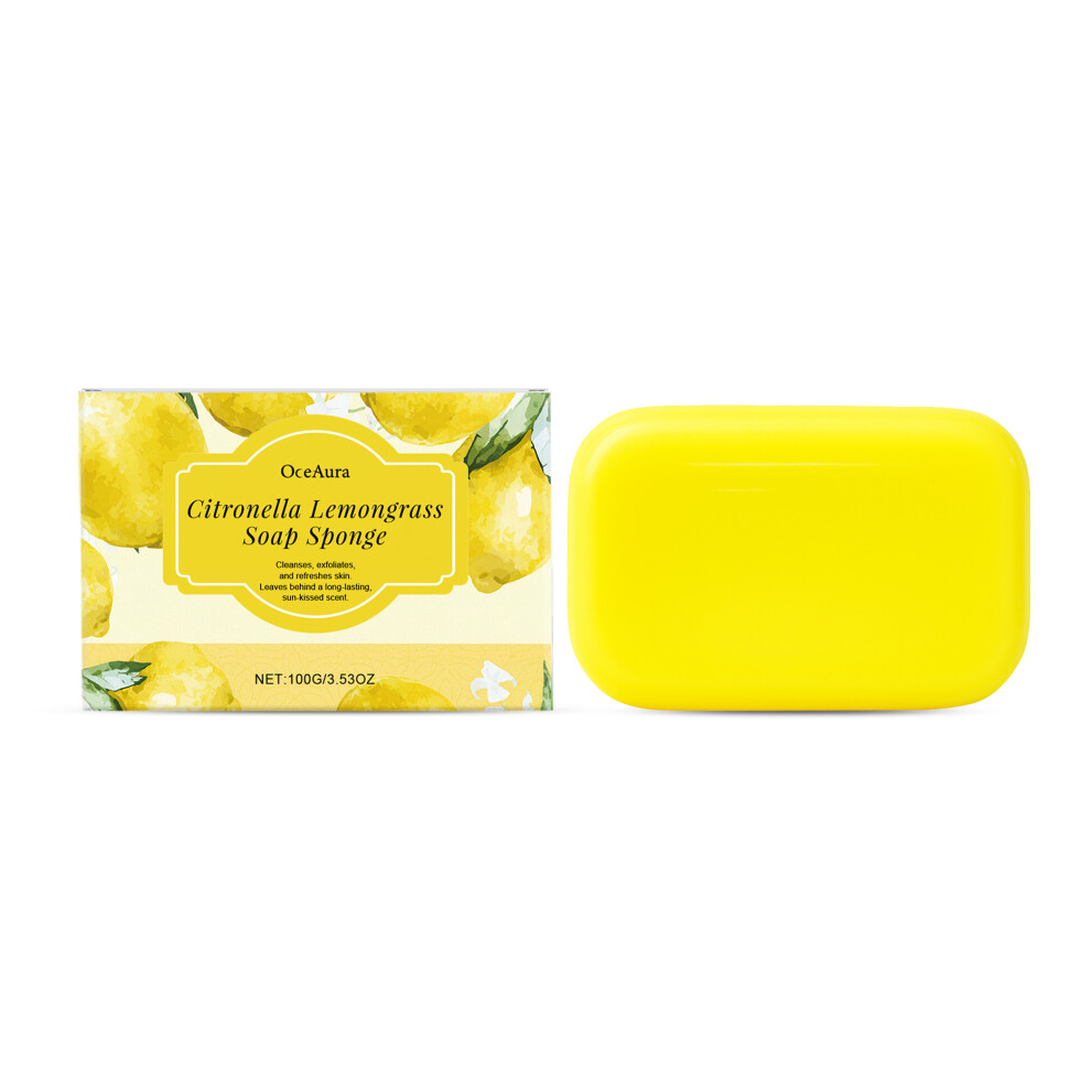 (100g) OCEAURA lemon soap moisturizing facial body cleansing daily external soap