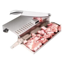 Manual Meat Slicer Stainless Steel Bone Cutter for Frozen Meat Fish Poultry Silver