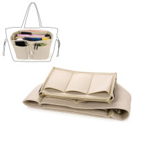 Handbag Shaper Felt Fabric Organizer Insert, Multi-Pockets For Versatile Use With Interior Zipper Design, Premium Material Lightweight Sturdy Bag Orga