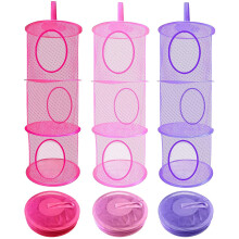 Multifunctional Storage Organizer for Vibrant Colors Collapsible Mesh Hanging Storage, Portable Toy Hammock with Easy Clean for Kids Room