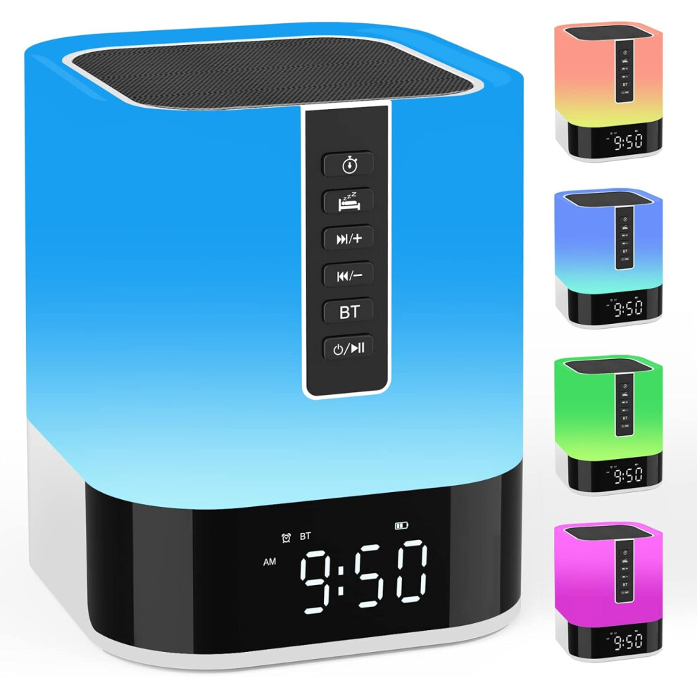 Dimmable Warm Bluetooth Speaker, Color Changing Rgb For Vibrant Entertainment, Digital Alarm Clock With Soothing Sounds, Outdoor Activities Comp Light 9074015392314
