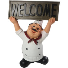 En résine, adorable chef français, style champêtre vintage, parfait pour les restaurants, hôtels, bistrots, décorations de Noël, cuisines et