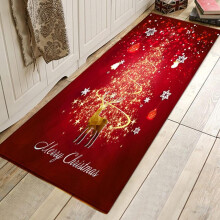 Red Buffalo Plaid Kitchen Rugs, Christmas Kitchen Mats with Fade Resistant Print, Non Slip Backing Waterproof Floor Mat for Stove Area Entrance