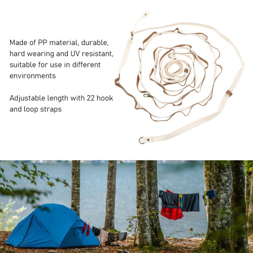 Versatile Camping Clothesline 3m Adjustable UV-Resistant Strap 2
