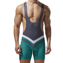 Mens Wrestling Singlets Powerlifting Singlets Athletic Supporters Sleeveless Stretchy Sport Jumpsuit Green Size L
