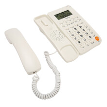 Téléphone filaire blanc avec gros boutons pour personnes âgées et usage domestique